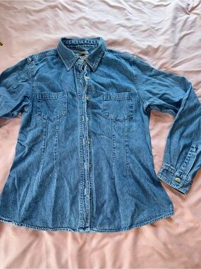 Vintage County Seat Denim Button-Up Shirt large